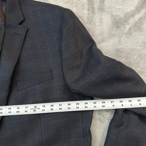 *flaw* Vintage Lauren Ralph Lauren Men's Blazer 48 L Plaid Patch Elbows Wool - Picture 6 of 8